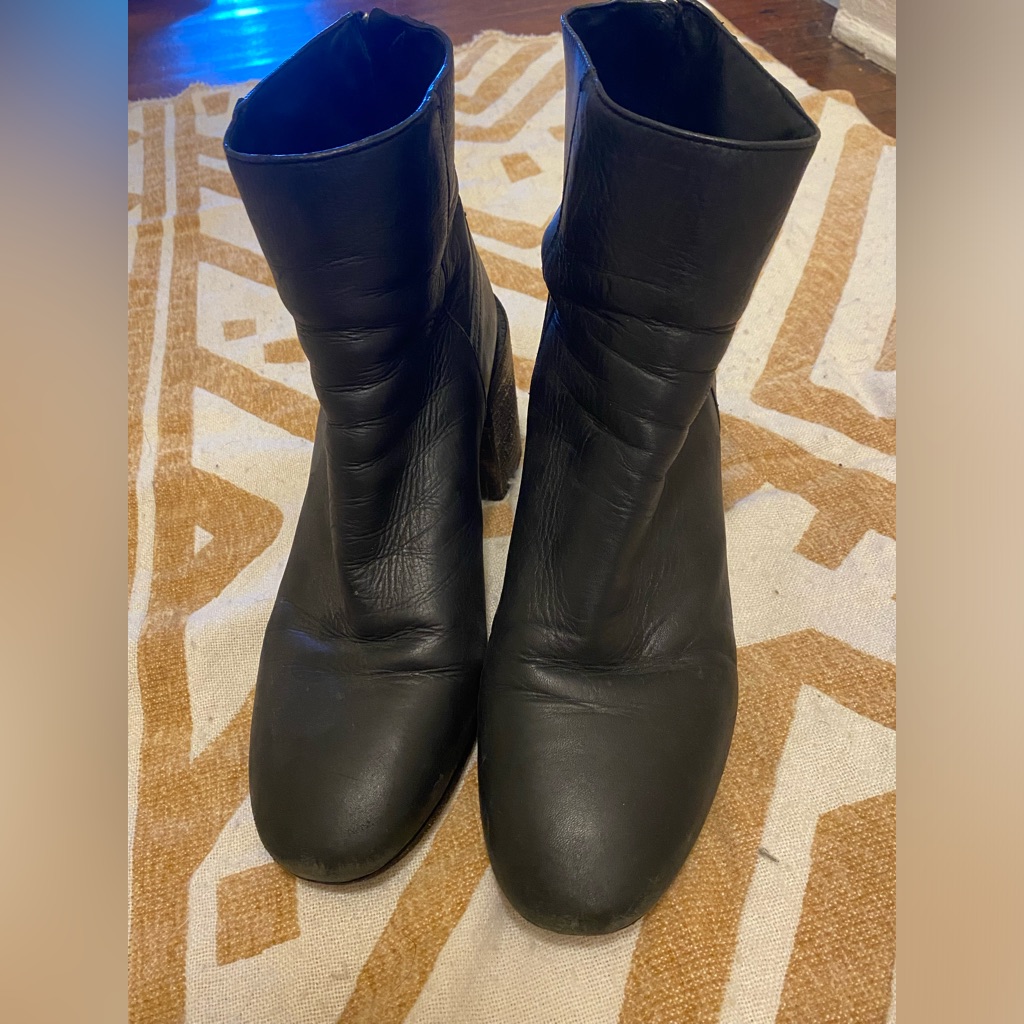 All Saints Black Leather Boots | Size 39